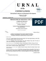 JOURNAL OF THE UNITED NATIONS: International Conference On Financing For Development - Ron Nechemia: WEDNESDAY, 20 MARCH 2002 No.4