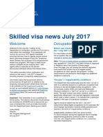 Skilled Visa News July 2017: Welcome Occupation List Update