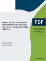 Análisis de Las Características de La Innovación en Empresas y Su Efecto en La Productividad en Bolivia