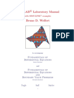 MATLAB Manual for Solving Differential Equations