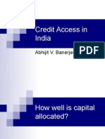 Credit Access in India: Abhijit V. Banerjee