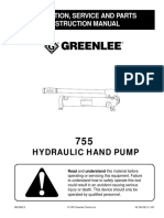 Greenlee 755 Hydraulic Pump PDF