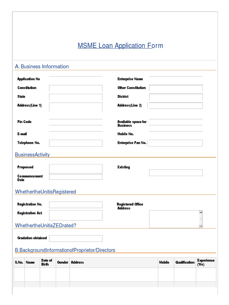 MSME Loan Application Form Guide | PDF | Identity Document | Banks