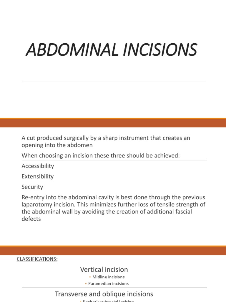 Overview of Abdominal Incisions | PDF | Abdomen | Anatomy