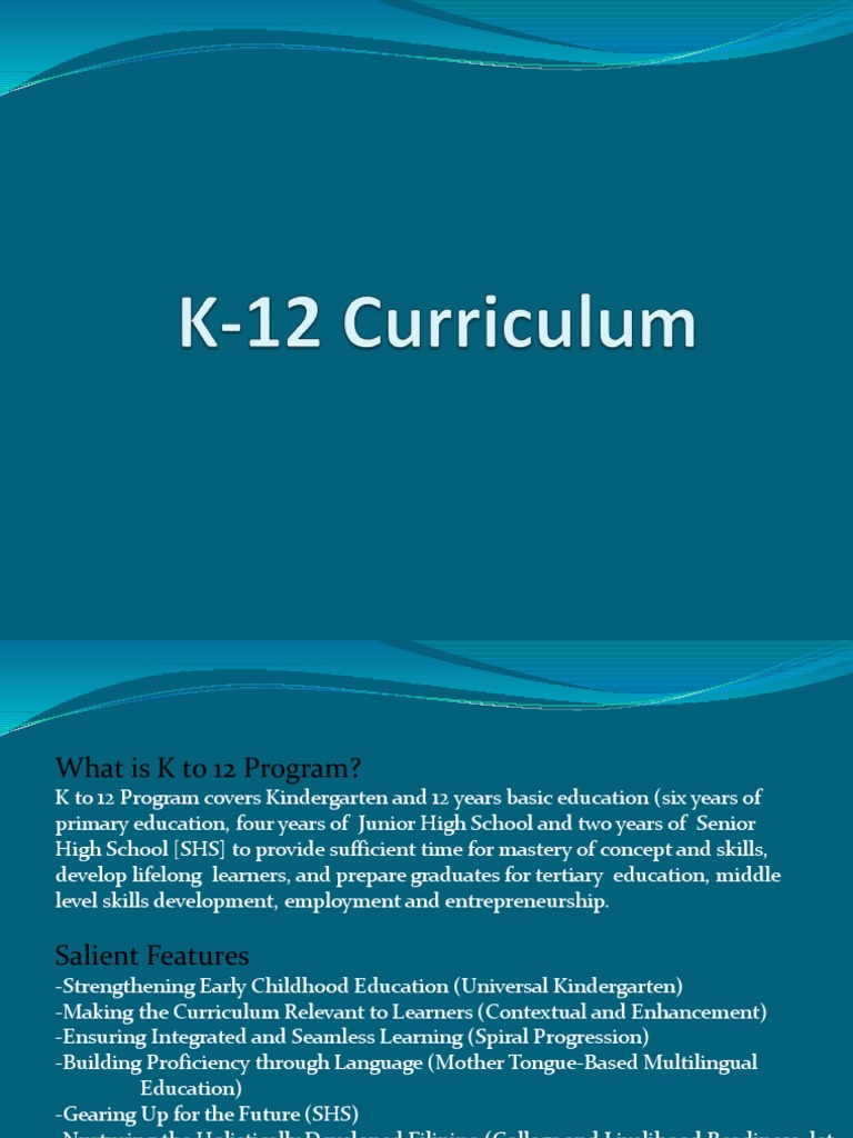 K 12 Curriculum PDF Educational Stages Curriculum