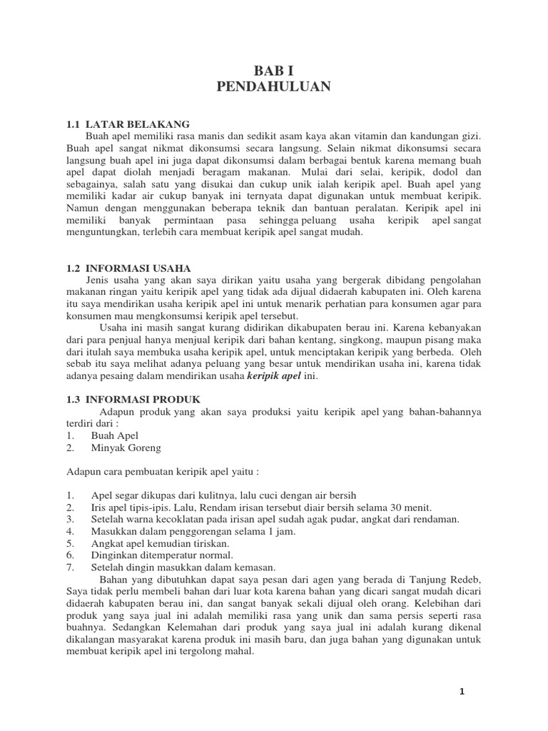 Proposal Usaha Keripik Apel