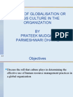 Impact of Globalisation or Cross Culture in The Organization BY Prateek Mudgal Parmeshwari Dhayal