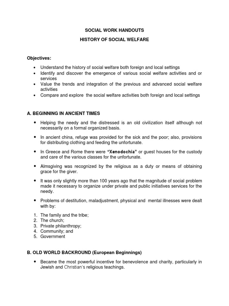 History Of Social Welfare Pdf