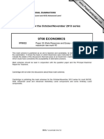 9708 Economics: MARK SCHEME For The October/November 2013 Series