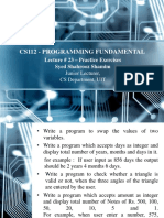 Cs112 - Programming Fundamental: Lecture # 23 - Practice Exercises Syed Shahrooz Shamim