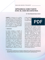 La jurisprudencia como fuente del derecho en Costa Rica