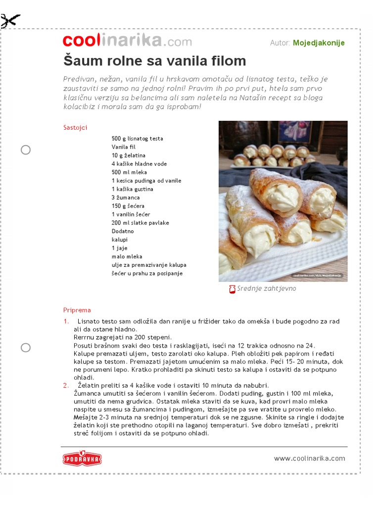 Šaum Rolne s Vanila Filom | PDF