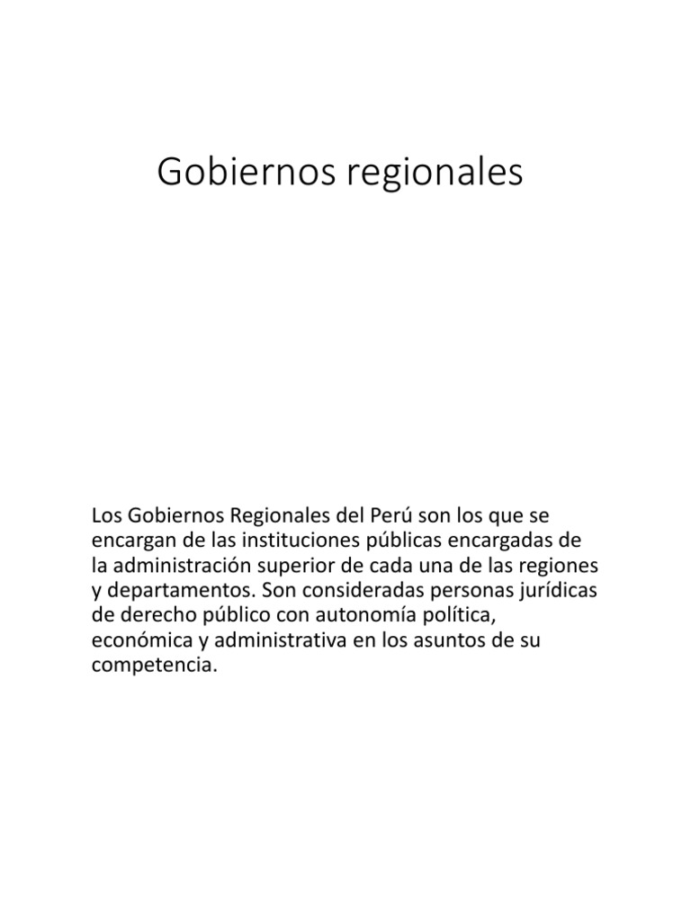 Estructura de los Gobiernos Regionales en Perú | PDF | Formas de ...