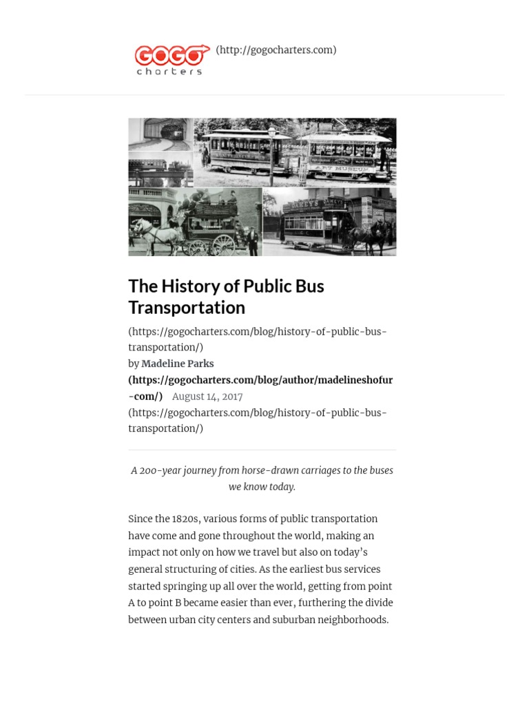Evolution of Public Bus Transportation | PDF | Tram | Public Transport