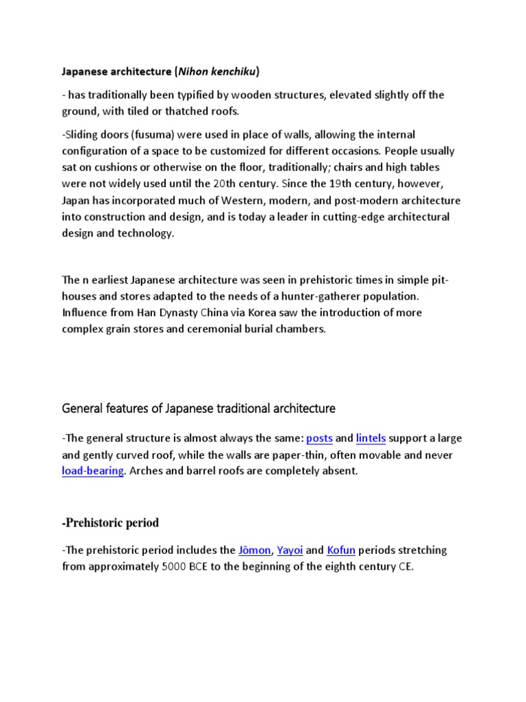 Japanese Architecture (Nihon Kenchiku) Posts Lintels LoadBearing