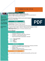 Curriculum Vitae: 2018/2019 Therapeutic Drug Study