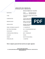 Laboratory Test Certificate for Epilux 9 Phenolic Coating