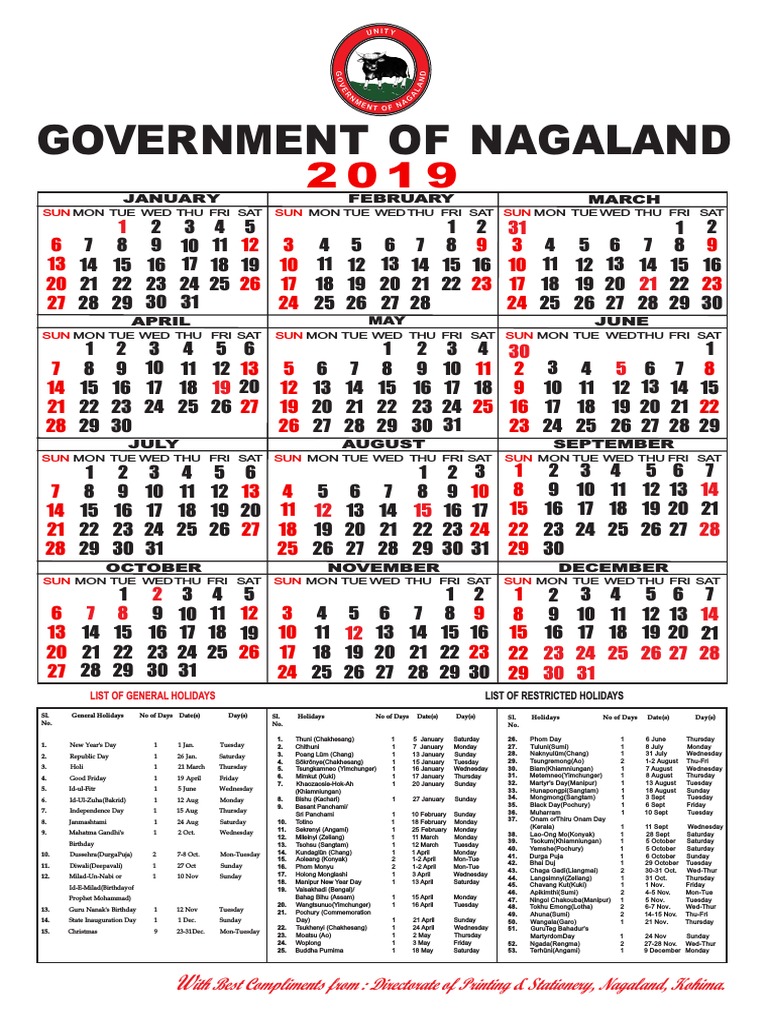 Government of Nagaland Ith Best Compliments From Directorate of