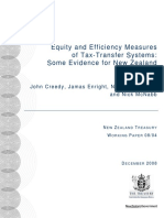 Equity and Efficiency Measures of Tax-Transfer Systems: Some Evidence For New Zealand (WP 08/04)