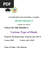 Various Type of Diode: Micro Project