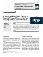 A Quality Model To Select Patients in Cupping Therapy Clinics: A New Tool For Ensuring Safety in Clinical Practice