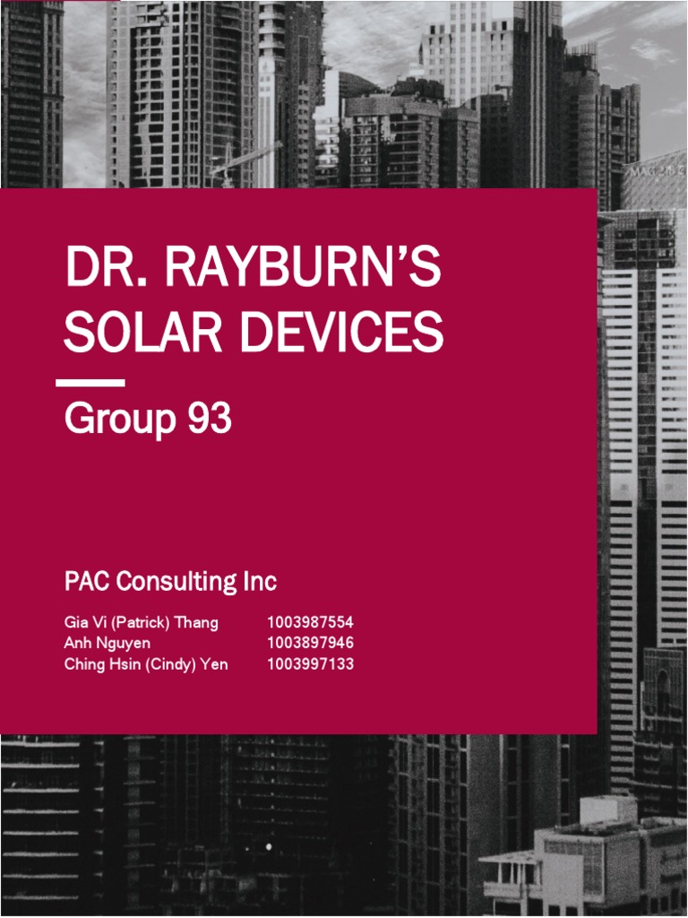 Dr. Rayburn'S Solar Devices: Group 93 | Download Free PDF | Return On ...