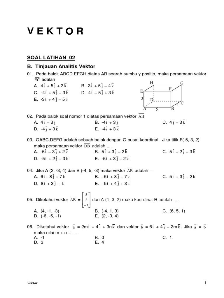 04 Latihan 03 Tinjauan Analitis Vektor Www Defantri Com