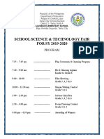 School Science & Technology Fair FOR SY 2019-2020: Program