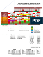 Hari Efektif, Hari Efektif Fakultatif Dan Hari Libur Madrasah Kalender Pendidikan Mts Darul Huda Tahun Pelajaran 2019/2020