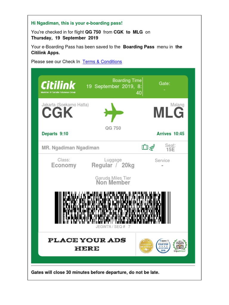 Boarding Pass PDF | PDF