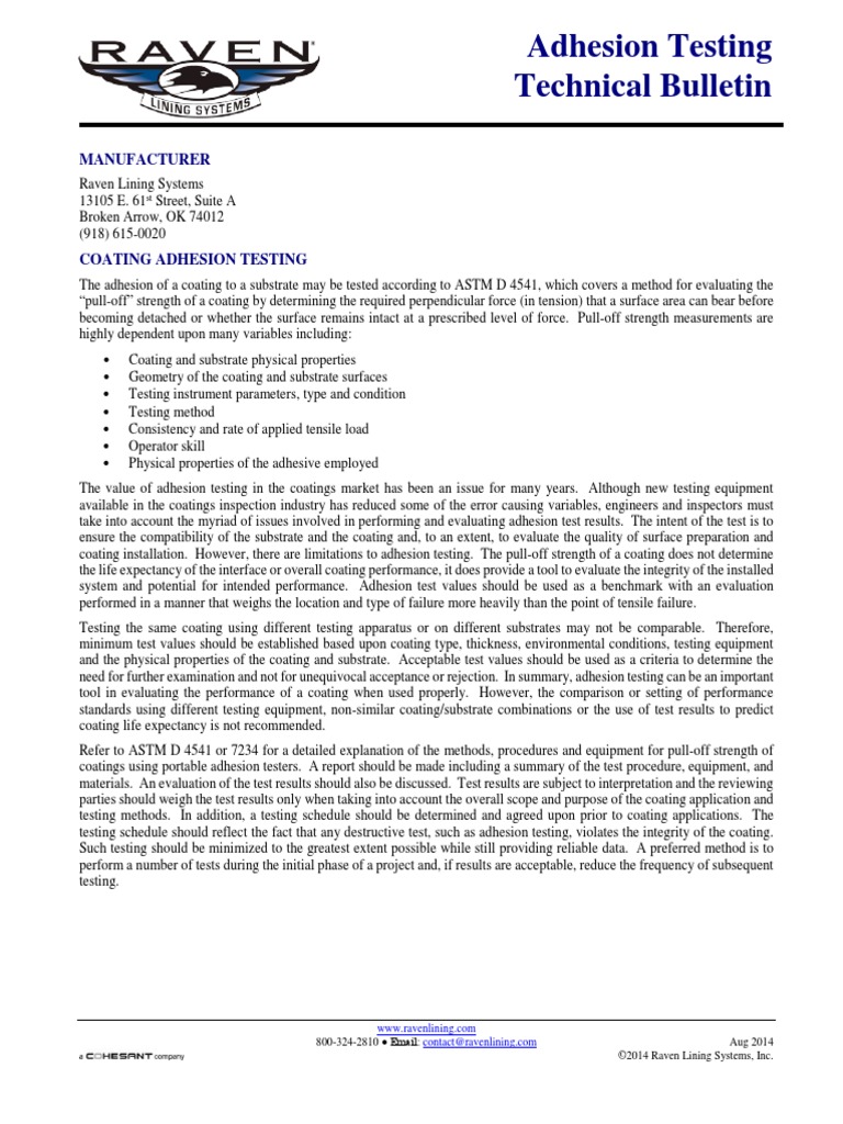 Adhesion Testing Coatings PDF | PDF