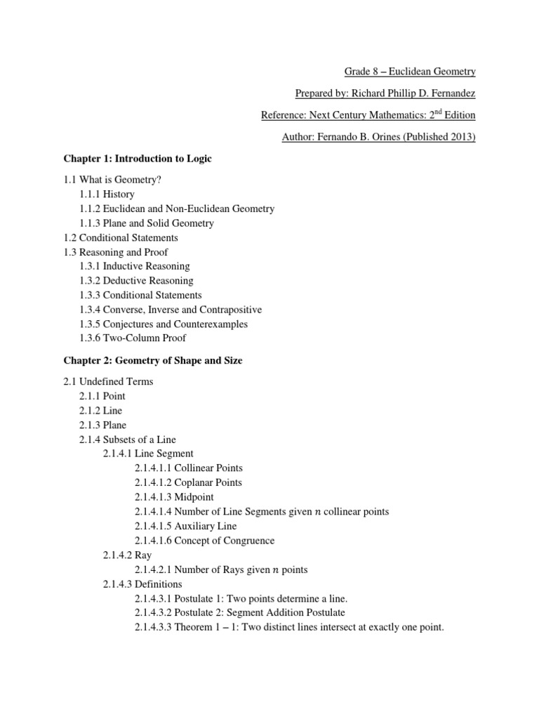 Grade 8 Euclidean Geometry Guide | PDF | Triangle | Line (Geometry)