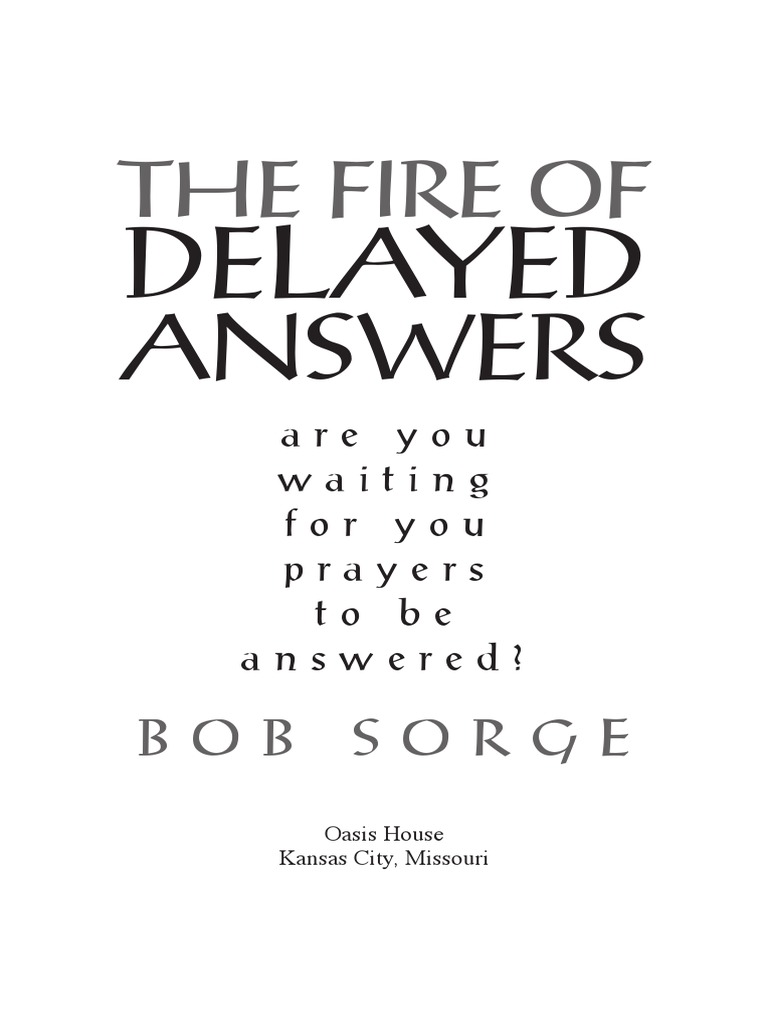 The Fire of Delayed Answers PDF PDF Book Of Job Jesus pic