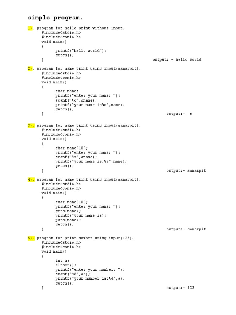 Simple Program | PDF | Computer Programming | Computing