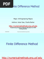 Finite Difference Method: Major: All Engineering Majors Authors: Autar Kaw, Charlie Barker