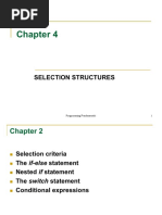 Selection Structures: Programming Fundamentals 1