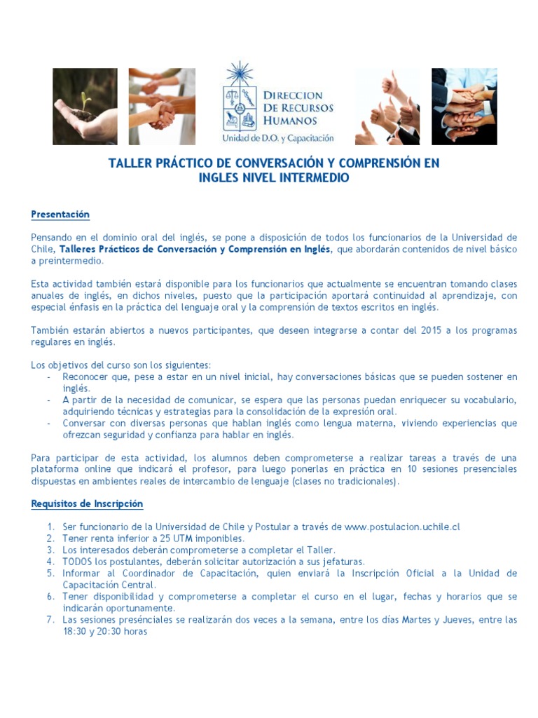 Taller de Conversación en Inglés Intermedio | PDF | Reino Unido ...