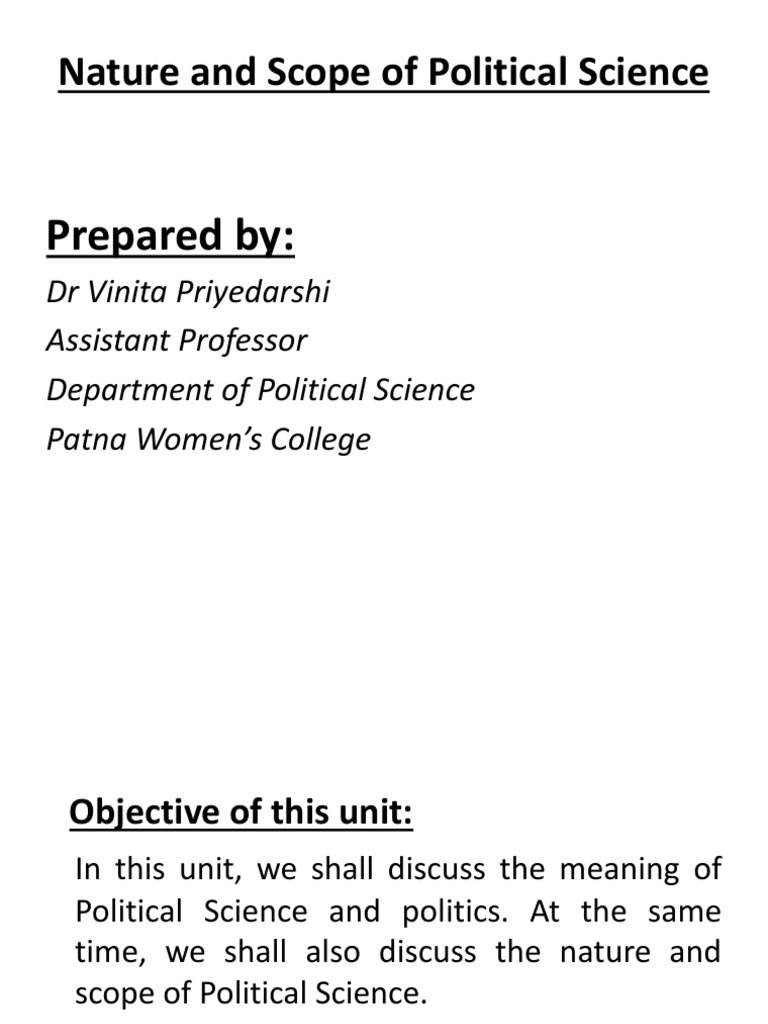 MEANING NATURE AND SCOPE OF POLITICAL SCIENCE PDF intelligence overview