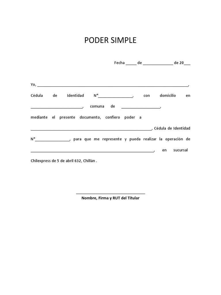 Modelo Poder Simple PDF | PDF