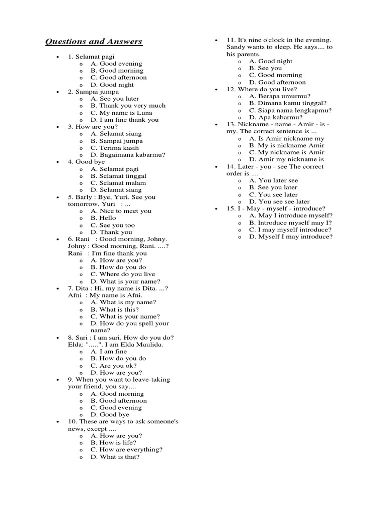 Questions and Answers PDF