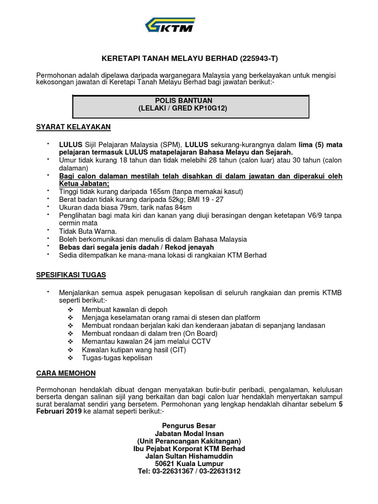 Polis Bantuan 2019 Pdf