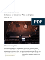 Influence of University Wits On English Literature - BDTIPS PDF
