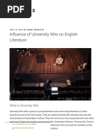 Influence of University Wits On English Literature - BDTIPS PDF