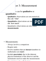 Measurement fundamentals for quantitative observations