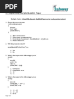 sampleQuestionforC Programming PDF