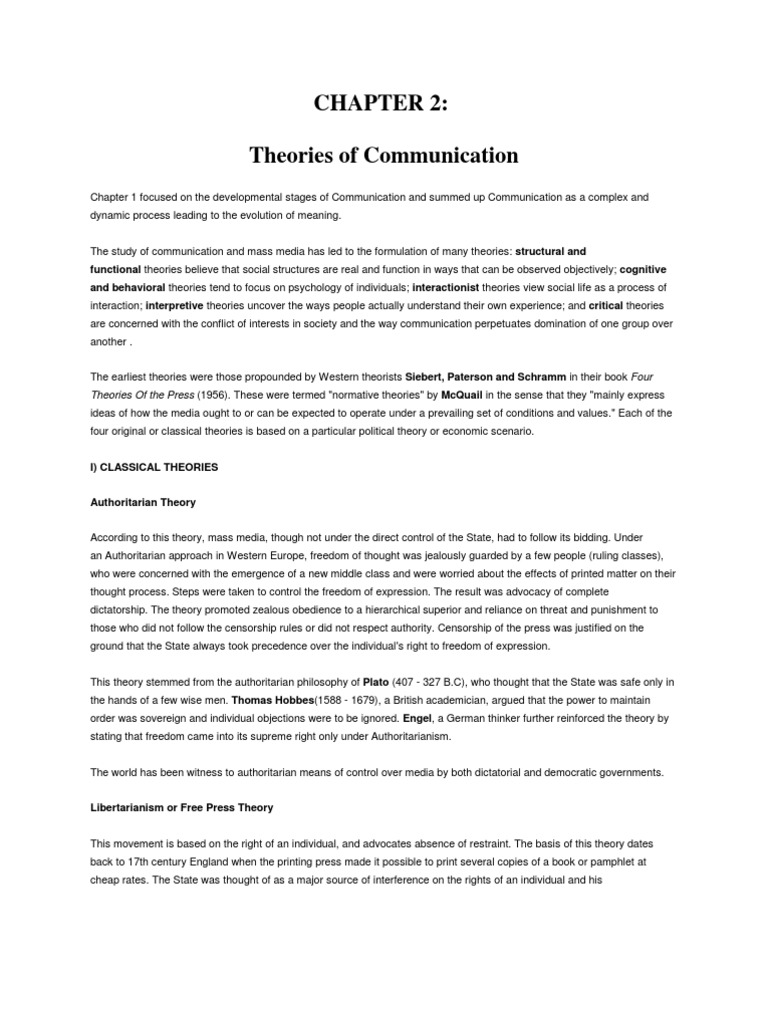 Theories of Mass Communication Explained | PDF | Mass Media | Communication