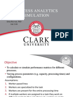 Process Analytics Simulation: Erfan Rezvani, PHD Fall 2109