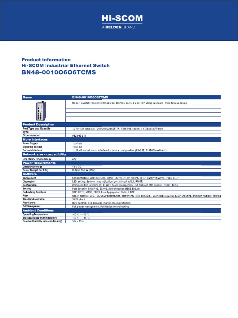 Product98742 Hiscom BN48 0010O6O6TCMUS | PDF