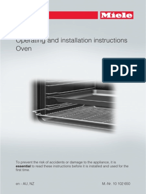 Miele H2661B Electric Wall Oven Installation and Operation Guide PDF | PDF  | Grilling | Mains Electricity