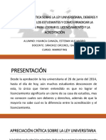 Apreciacion Crítica Sobre La Ley Universitaria, Deberes